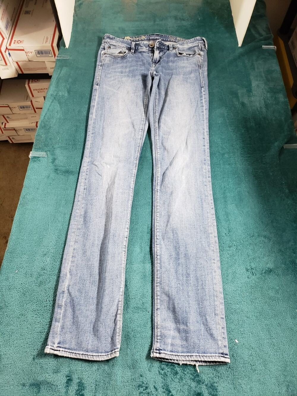 Madewell Jeans Size 25 Womens Blue Pants Stretch Denim Mid Rise Rail Straight